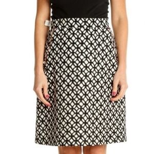 Le Lis Geometric Pattern A-Line Skirt Red Zip Pocket Small